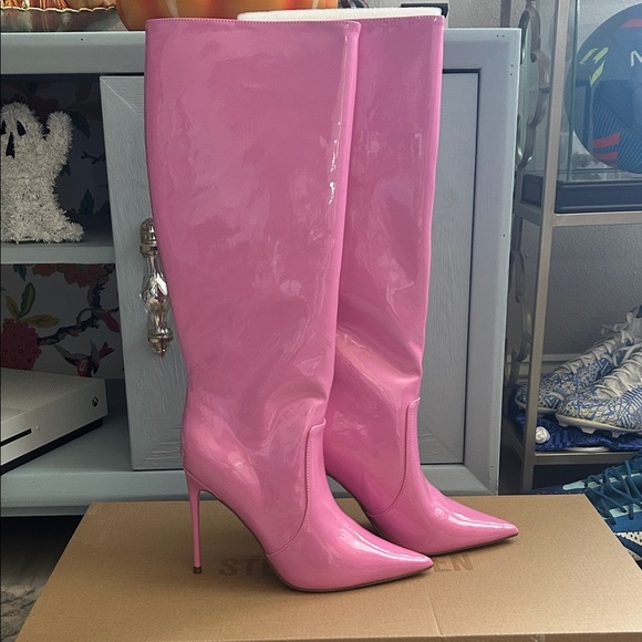 Steve Madden Shoes - Steve Madden Glossy Pink Heeled Boots
